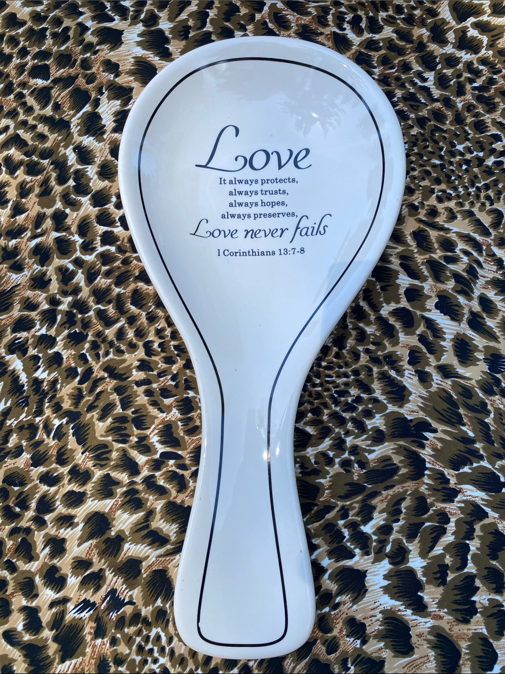 Love Ceramic Spoon Rest - White
